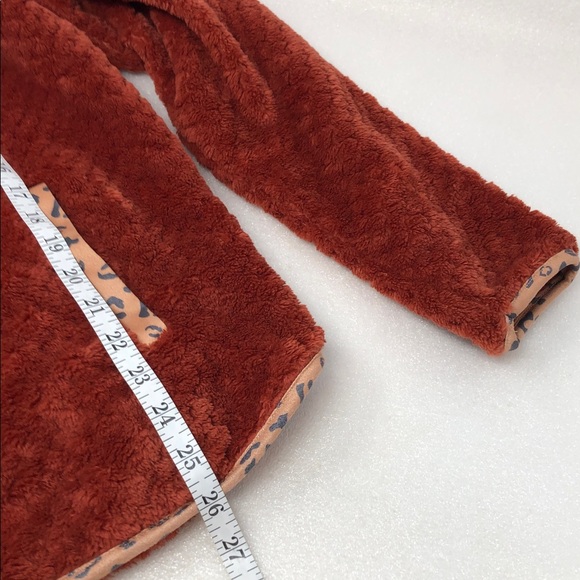 Simply Southern Pullover Orange Spice Leopard Sherpa Size Large - Picture 10 of 13